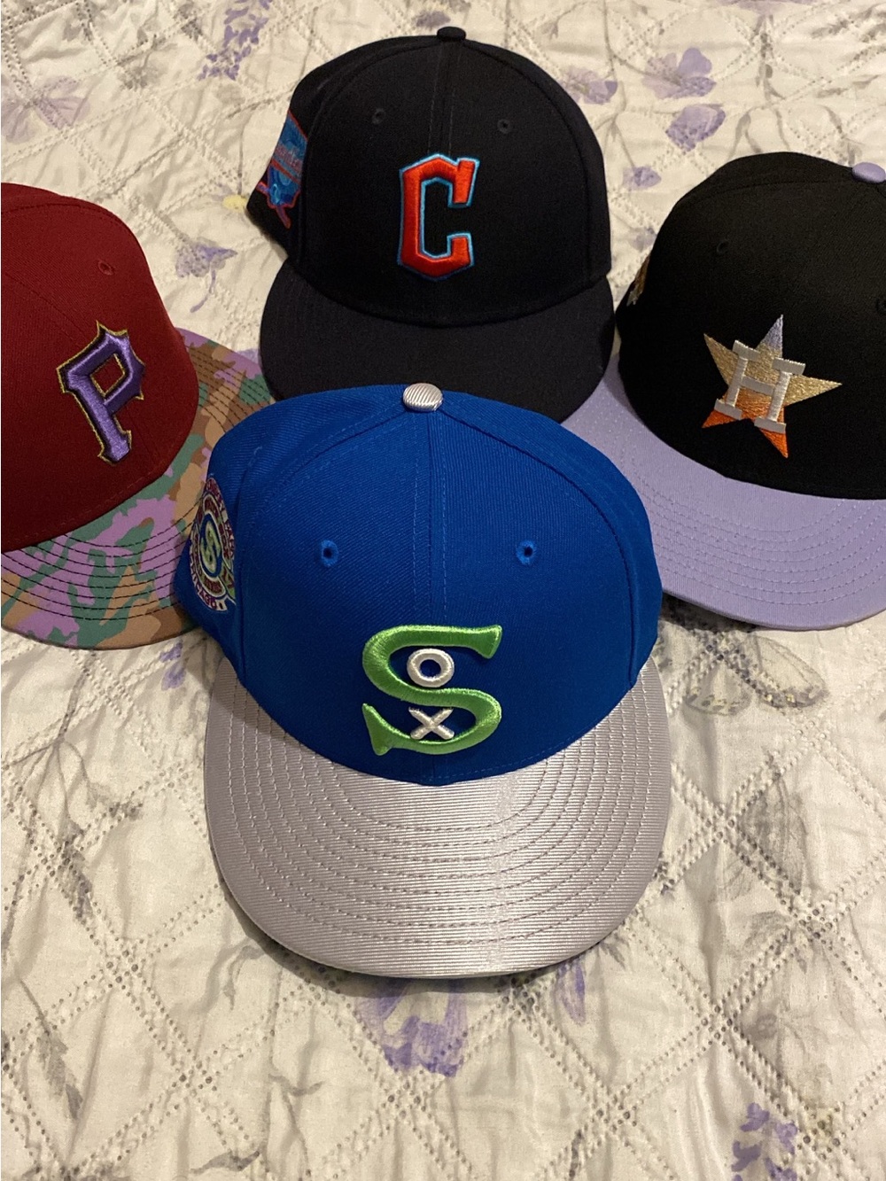 Blue & Silver Baseball Cap with Green 'Sox' Logo